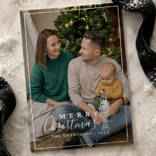 Elegant Nutcracker Family Photo Christmas Foil Holiday Card
