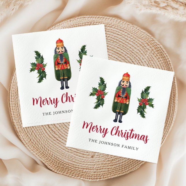 Elegant Nutcracker Merry Christmas  Napkin (Elegant Nutcracker Merry Christmas Napkins)