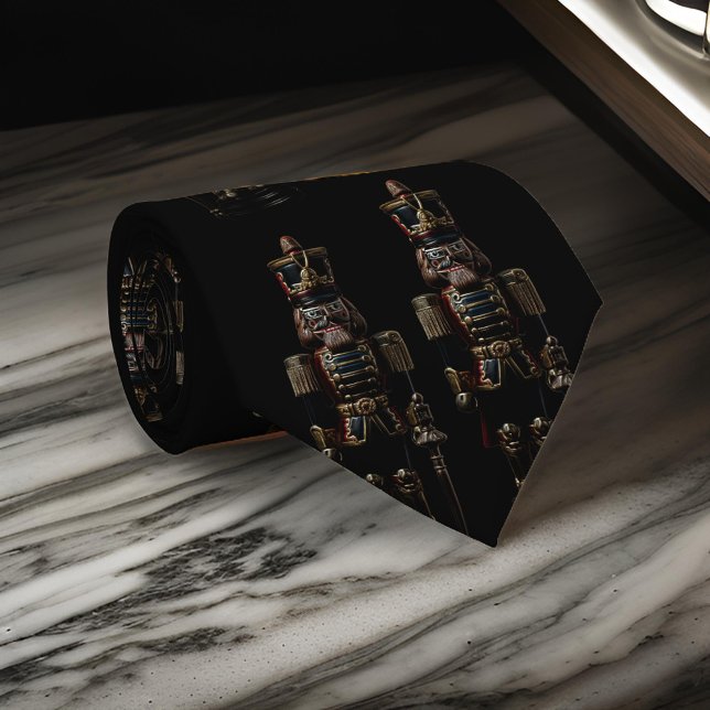 Elegant Nutcracker Soldier Black Shadow  Neck Tie (Creator Uploaded)