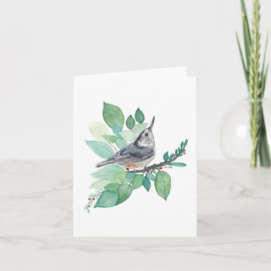 Elegant Nuthatch Watercolor Note Card