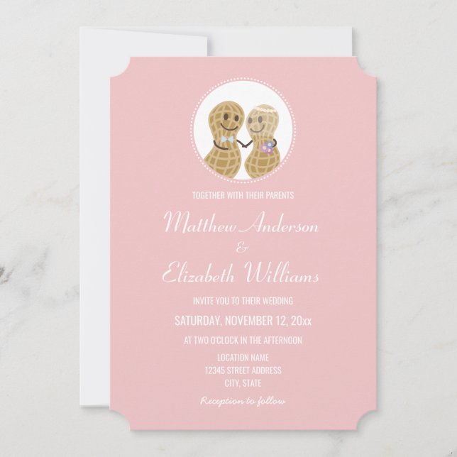 Elegant Nuts About Each Other Wedding Engagement Invitation (Front)