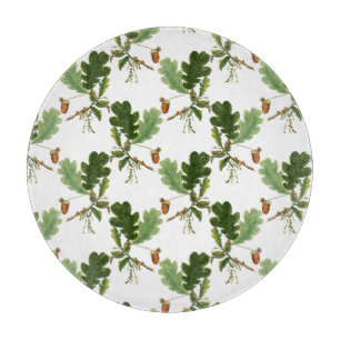Elegant Oak Leaf and Acorn Cutting Board