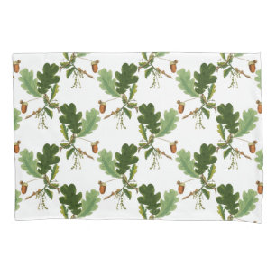 Elegant Oak Leaf and Acorn Pillowcase