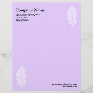 Elegant Oak Leaf - Light Purple Letterhead Design