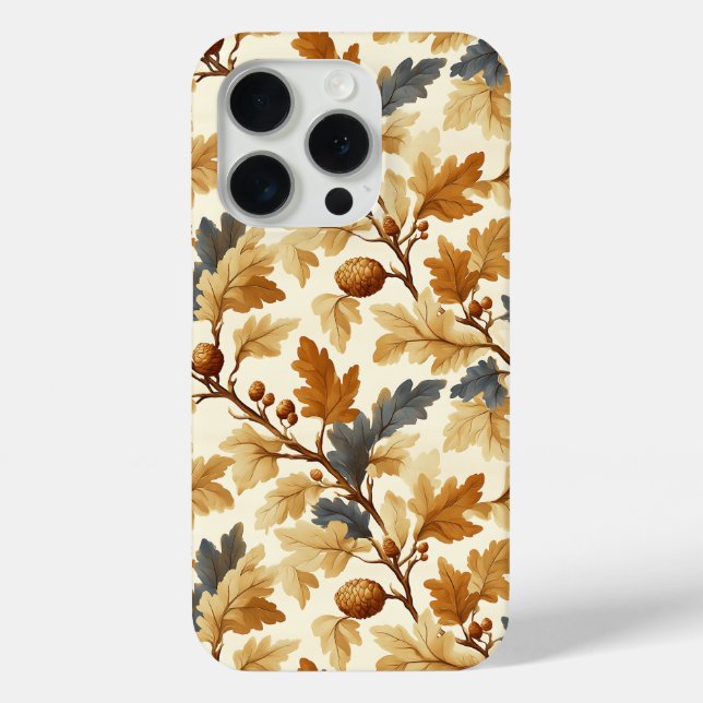 Elegant Oak Leaf & Pinecone Fall Pattern Case-Mate iPhone Case (Back)