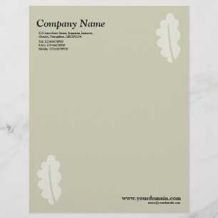 Elegant Oak Leaf - Warm Beige Letterhead Template
