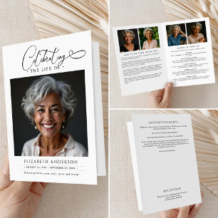 Elegant Obituary & Photos Celebration Of Life Program