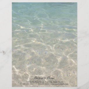 Elegant Ocean Beach Background Letterhead Design