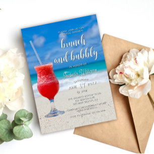 Elegant Ocean Beach Summer Bridal Shower Invitation