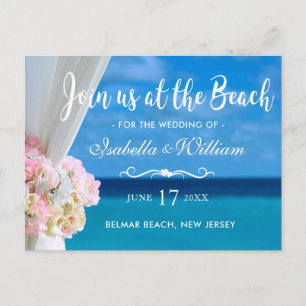 Elegant Ocean Beach Summer Save the Date Announcement Postcard