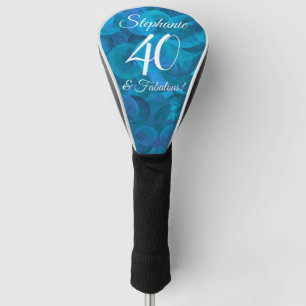 Elegant Ocean Blue 40 and Fabulous Birthday Party Golf Head Cover