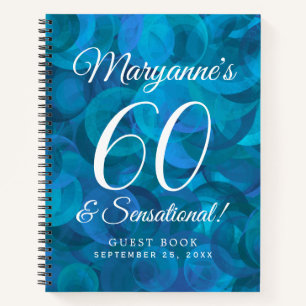 Elegant Ocean Blue 60 and Sensational Birthday Notebook