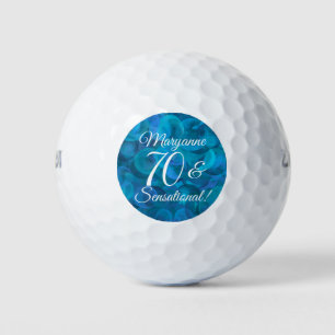 Elegant Ocean Blue 70 & Sensational Birthday Party Golf Balls
