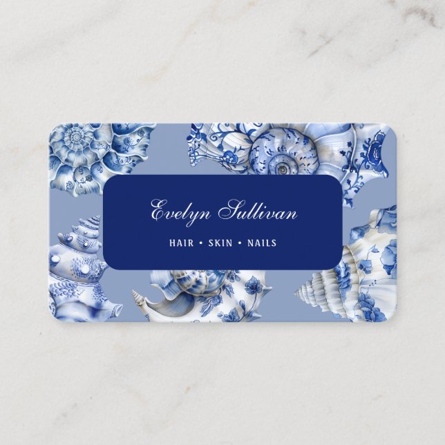 Elegant ocean seashells business card (Front)