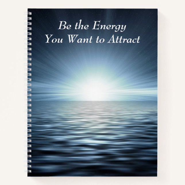 Elegant Ocean Sunrise Inspirational Quote Writing Notebook (Front)
