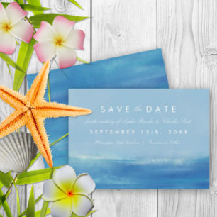 Elegant Ocean Watercolor Wedding Save the Date