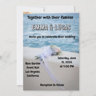 Elegant Ocean Wedding Invitation | Beach Theme | E
