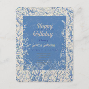 Elegant oceane blue toile enclosure card