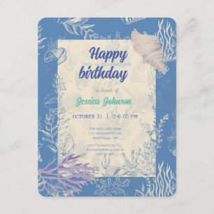Elegant oceane blue toile enclosure card