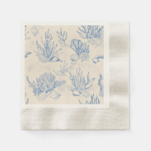 Elegant oceane blue toile napkin