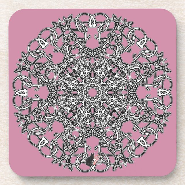 Elegant Octa Glyph Dawn Coasters (Front)