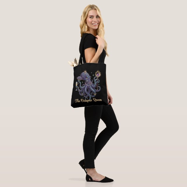Elegant Octopus Queen | Regal Fantasy Sea Life Art Tote Bag (On Model)