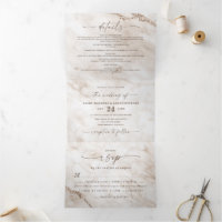 Elegant Off White Beige Marble with Foil Wedding T
