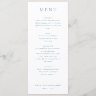 Elegant Off-White Formal Menu