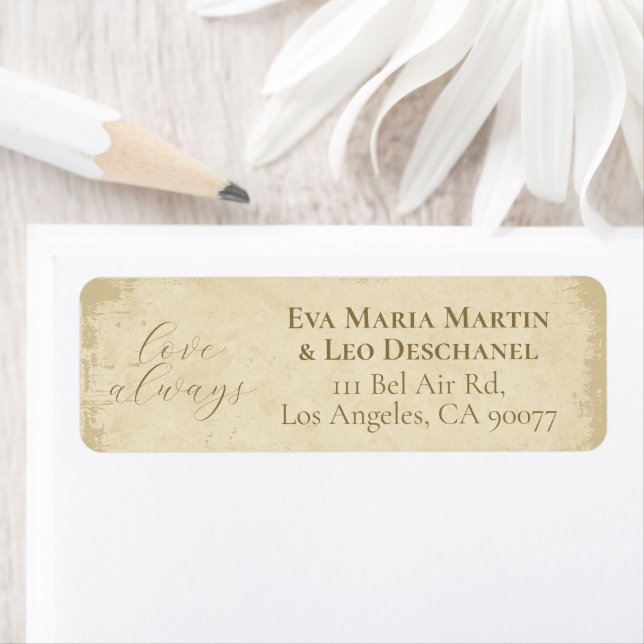 Elegant Off-White Grunge Edge Return Address Label (Insitu)