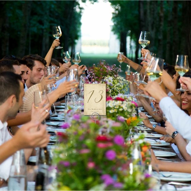 Elegant Off-White Grunge Edge Table Number (Creator Uploaded)