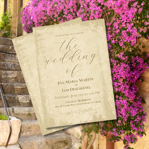 Elegant Off-White Grunge Edge Wedding Invitation