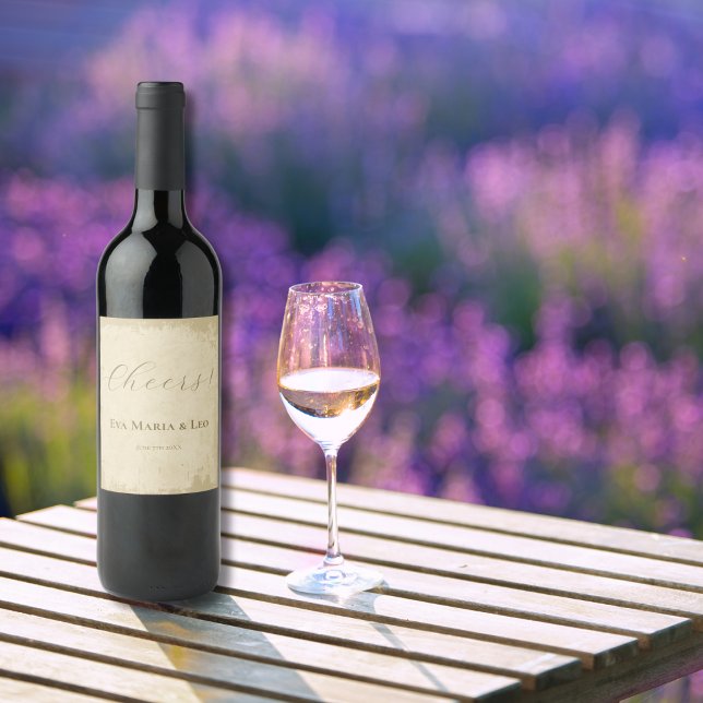 Elegant Off-White Grunge Edge Wine Label (Creator Uploaded)