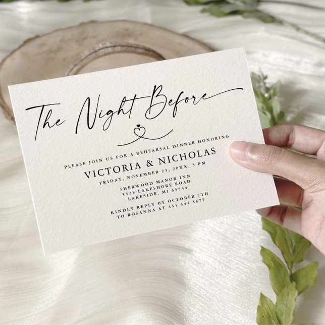 Elegant Off-White Minimalist Rehearsal Dinner  Invitation (Creator Uploaded)