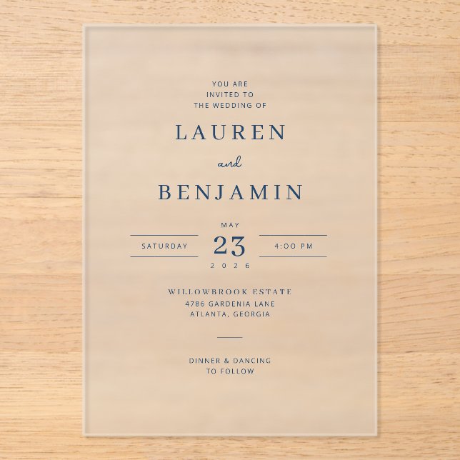 Elegant Off-White Minimalist Wedding Invitation (Front)