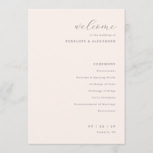Elegant Off-White Wedding Ceremony Program