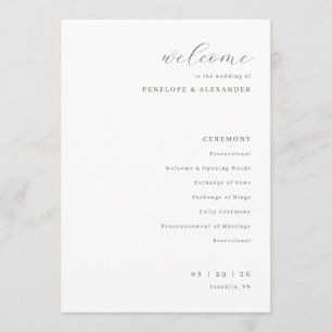 Elegant Off-White Wedding Ceremony Program