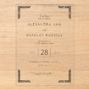 Elegant Off-White Wedding Invitation