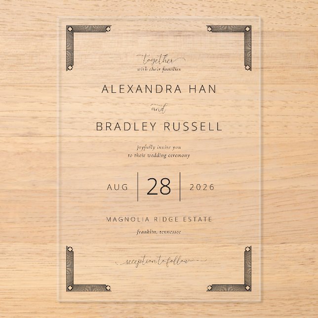 Elegant Off-White Wedding Invitation (Front)