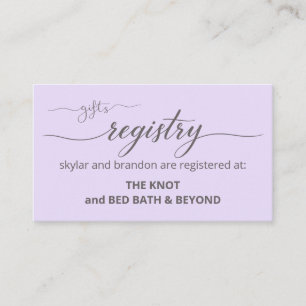 Elegant Off-White Wedding Shower Gift Registry  Enclosure Card