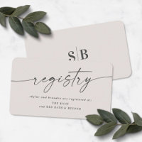 Elegant Off-White Wedding Shower Gift Registry