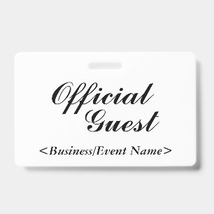 Elegant "Official Guest" Badge ID Badge