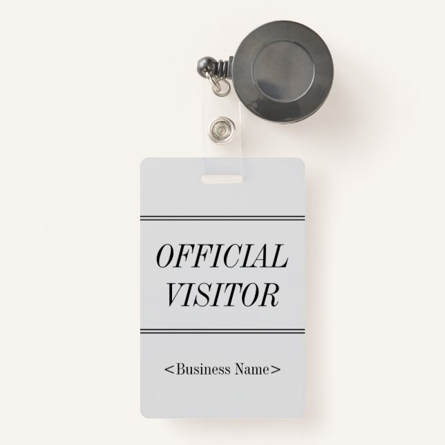 Elegant "OFFICIAL VISITOR" Badge ID Badge (Front with Retractable)