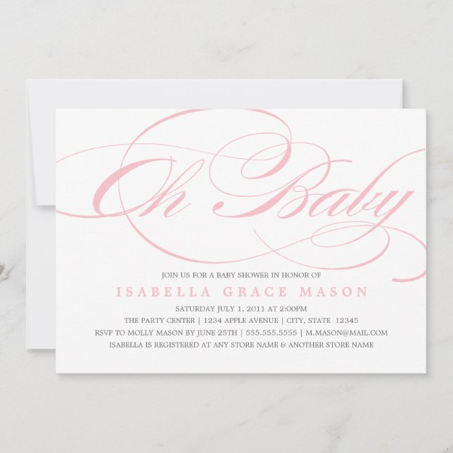 Elegant Oh Baby | Baby Shower Invitation (Front)