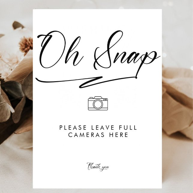 Elegant Oh Snap Disposable Camera Wedding Poster (Creator Uploaded)
