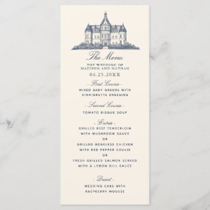 Elegant Old Chateau Manor Wedding  Menu