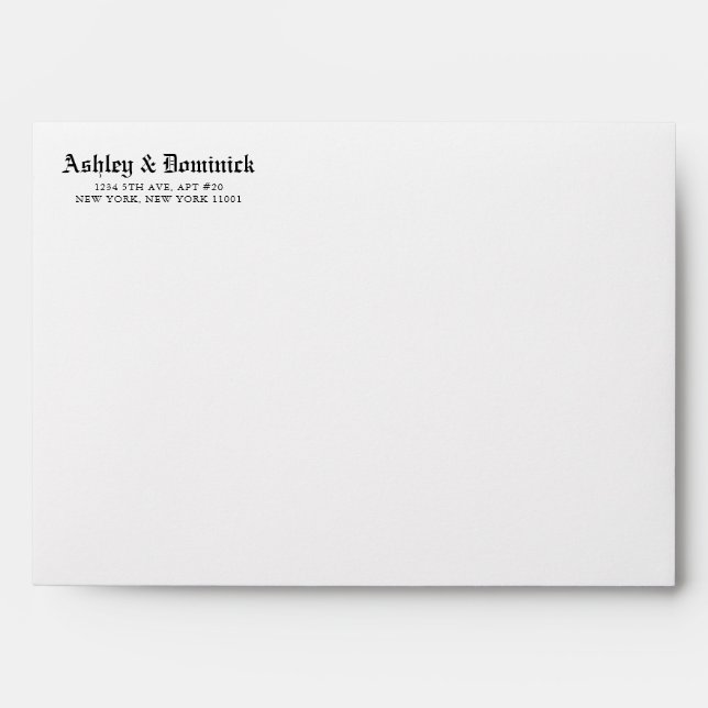 Elegant Old English Gothic Wedding Invitation Envelope (Front)