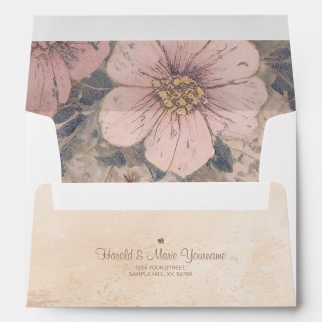 Elegant Old Fashioned Diamond Wedding Envelope (Back (Bottom))