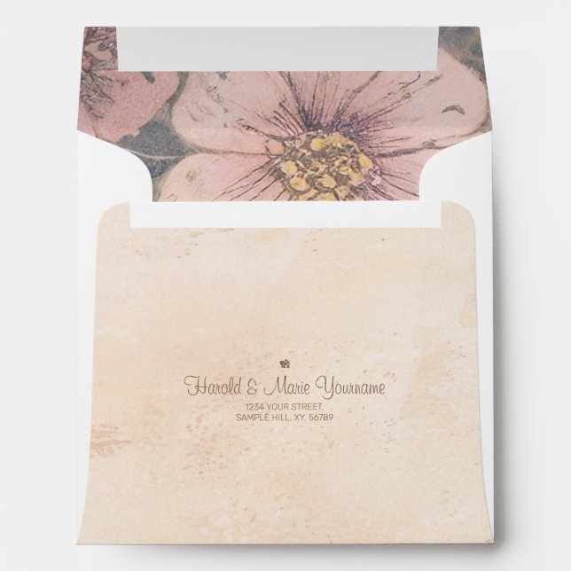 Elegant Old Fashioned Diamond Wedding Envelope (Back (Bottom))