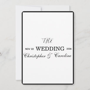 Elegant Old money black and white calligraphy Invitation