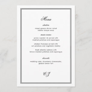 Elegant Old Money Black and White Wedding Card